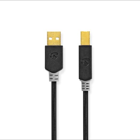 USB-Kabel - USB-A Male - USB-B Male | 480 Mbps | Verguld - Voor aansluiten van bv printer / scanner / harde schijf