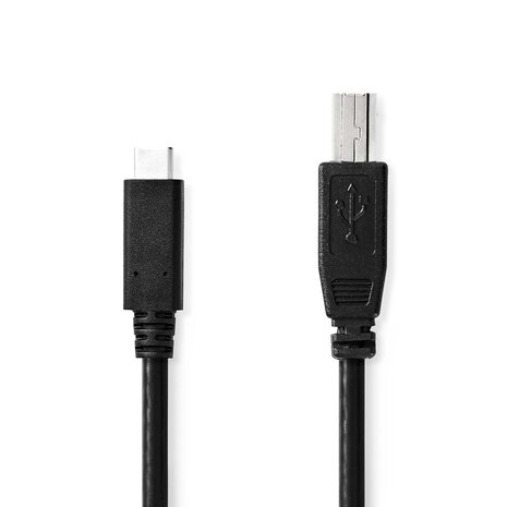 USB-Kabel - USB-A Male - USB-C Male  - 480 Mbps | Vernikkeld | 2.00 m - Voor aansluiten van bv printer / scanner / harde schijf