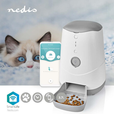 SmartLife Dierenvoeding Dispenser Automatische Voerbak Kat en Hond | Wi-Fi | 3.7 l | Android&trade; / IOS