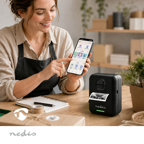 Printer - Afdrukken zonder inkt - Wit / Zwart - Bluetooth&reg; - 200 dpi - Etiketten / Foto's - Mobiele fotografie