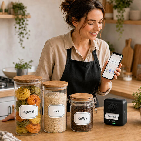 Printer - Afdrukken zonder inkt - Wit / Zwart - Bluetooth&reg; - 200 dpi - Etiketten / Foto's - Mobiele fotografie