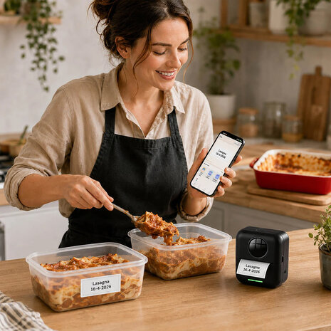 Printer - Afdrukken zonder inkt - Wit / Zwart - Bluetooth&reg; - 200 dpi - Etiketten / Foto's - Mobiele fotografie
