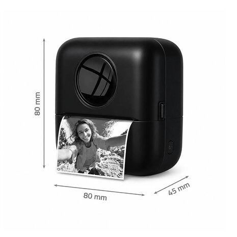 Printer - Afdrukken zonder inkt - Wit / Zwart - Bluetooth&reg; - 200 dpi - Etiketten / Foto's - Mobiele fotografie