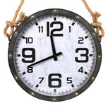 Industrial-look klok met stoer touw - Donkergrijs, 41cm Industrial-look klok met stoer touw - Donkergrijs, 41cm