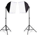 Verlichtingsset Fotostudio | 2x 70 W Softbox en statief | 5500 K | 180 cm hoogte | Opvouwbaar Verlichtingsset Fotostudio | 2x 70 W Softbox en statief | 5500 K | 180 cm hoogte | Opvouwbaar