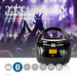 Boombox | 9 W | Bluetooth® | CD-speler / FM-Radio / USB / AUX | Zwart Boombox | 9 W | Bluetooth® | CD-speler / FM-Radio / USB / AUX | Zwart
