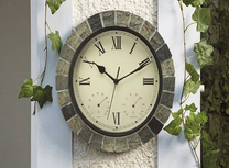Bijzondere spatwaterdichte buiten- en binnenklok Stone-Look - Thermo- en hygrometer Bijzondere spatwaterdichte buiten- en binnenklok Stone-Look - Thermo- en hygrometer