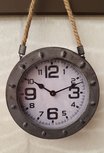 Stoere Wandklok metaal met touw grijs 20 cm Stoere Wandklok metaal met touw grijs 20 cm