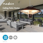 Design metalen patioverwarming | Met plafondmontage dmv solide ketting| 2000 W | IP24 - Zwart Design metalen patioverwarming | Met plafondmontage dmv solide ketting| 2000 W | IP24 - Zwart