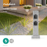 Tuinzuil - Stekkerdoos - 4x Stopcontact - Beton-look Tuinzuil - Stekkerdoos - 4x Stopcontact - Beton-look