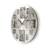 Ronde wandklok | Diameter 40 cm | Fotolijst | Zilver Ronde wandklok | Diameter 40 cm | Fotolijst | Zilver