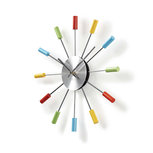 Ronde wandklok | Diameter 34 cm | Kleurig & Leuk | Zilver & gelakt Ronde wandklok | Diameter 34 cm | Kleurig & Leuk | Zilver & gelakt