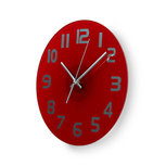 Ronde wandklok | Diameter 30 cm | Eenvoudig te lezen cijfers | Helder-rood Ronde wandklok | Diameter 30 cm | Eenvoudig te lezen cijfers | Helder-rood