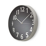 Ronde wandklok | Diameter 30 cm | Zwart & zilver Ronde wandklok | Diameter 30 cm | Zwart & zilver