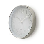Ronde wandklok | Diameter 30 cm | Wit & zilver Ronde wandklok | Diameter 30 cm | Wit & zilver