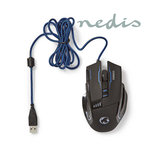 Gaming-muis | Met kabel | Verlicht | 3200 dpi | 8 knoppen Gaming-muis | Met kabel | Verlicht | 3200 dpi | 8 knoppen