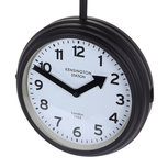 Zwarte Klok aan Ketting, Metaal, Ø 30cm Zwarte Klok aan Ketting, Metaal, Ø 30cm
