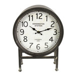 Zeer bijzondere metalen, industrieel gevormde, tafelklok - Zwart, 40cm Zeer bijzondere metalen, industrieel gevormde, tafelklok - Zwart, 40cm