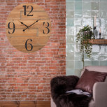 Mooie houten wandklok - diameter maar liefst 50 cm Mooie houten wandklok - diameter maar liefst 50 cm
