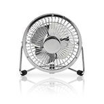 Metalen Miniventilator | Diameter 10 cm | Gevoed over USB | Chroom Metalen Miniventilator | Diameter 10 cm | Gevoed over USB | Chroom