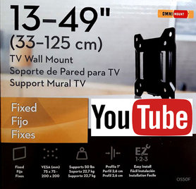 COMPACTE VASTE TV MUURBEUGEL VOOR TV'S VAN 13 - 49" - MAX. 22 KG - 26 MM WANDAFSTAND