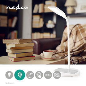 LED-Lamp met Draadloze Lader - Wit - Dimmer - LED / Qi - 10 W - Met dimfunctie - Koel Wit / Natuurlijk Wit / Warm Wit - 2700 - 6500 K