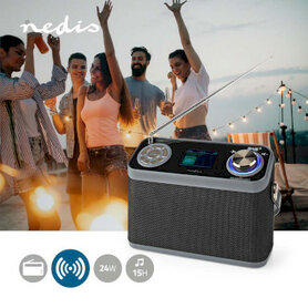 DAB+ Radio | Tafelmodel | DAB+ / FM | 2.4 " | Kleurenscherm | Batterij Gevoed / Netvoeding | Digitaal | 24 W | Bluetooth® | Koptelefoonoutput | Wekker | Slaaptimer | Handgreep | Zwart