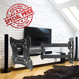 Draai- en kantelbare tv muurbeugel met 3 draaipunten - 23" - 55 " - 25 kg 
