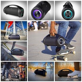 Bluetooth® Party Boombox | 6 uur | 2.0 | 120 W | Media afspeelmogelijkheden: AUX / USB | IPX5 | Koppelbaar | Handgreep | Feestverlichting | Zwart