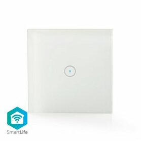 SmartLife Wandschakelaar | Wi-Fi | Enkel | Muurmontage | 1000 W | Android™ / IOS | Glas | Wit