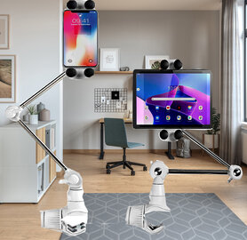 Universele Full Motion Smartphone, iPad/Tablet Houder. Geschikt voor apparaten van 4” tot 12” (10 - 30,5 cm) 