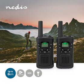 Walkie talkie Set 2 Handsets | Tot 6 km | Frequentiekanalen: 8 | PTT / VOX | tot 3 uur | Koptelefoonoutput | 2 Headsets