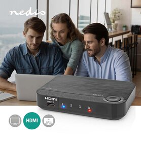 HDMI™-Converter 1x USB-C™ / 2x HDMI™ Input - 1x HDMI™ Output - 1-weg - 4K@60Hz - 18 Gbps - ABS