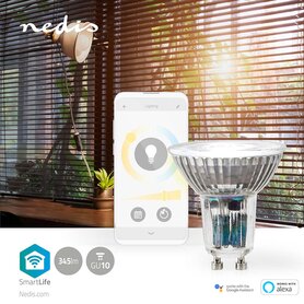 SmartLife LED Spot Wi-Fi | GU10 | 345 lm | 4.9 W | Warm tot Koel Wit | 2700 - 6500 K | Energieklasse: G | Android™ / IOS | PAR16 | 1 Stuks