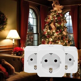 SmartLife Smart Stekkers - Energiemeter -  Wi-Fi - 3 Stuks - Bedien je apparaten en / of (Kerst) verlichting met je Smartphone