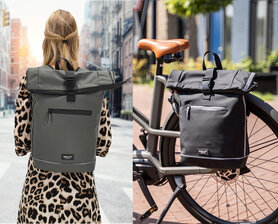 Superhandige waterproof Beagles Originals 2-in-1 Rugzak & Fietstas - Grijs