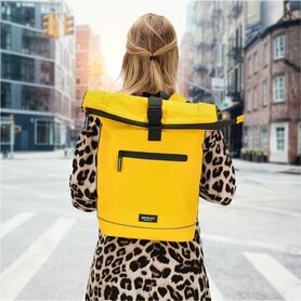 Superhandige waterproof Beagles Originals 2-in-1 Rugzak & Fietstas - Geel