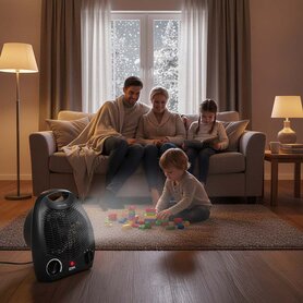 Ventilatorkachel - Regelbare thermostaat - Veilig: Oververhittingsbeveiliging  - Zwart