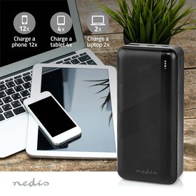 Powerbank 32000 mAh - 2.4 / 3.0 / 3.25 A - Outputs: 2 - Output: 1x USB-A / 1x USB-C™ - Inputs: 1x Micro USB / 1x USB-C™ - PD3.0 45W / PD3.0 65W - Lithium-Polymeer