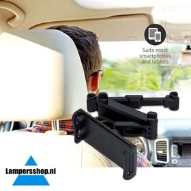 Hoofdsteun Tablet / Smartphonehouder voor in auto - Maximale schermafmeting: 12.5 " - Verstelbaar