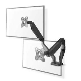Monitorbeugel voor Bureaus - Gasveer - 2 Schermen - 15 - 32 " - 75x75 / 100x100 - Draai- en Kantelbaar