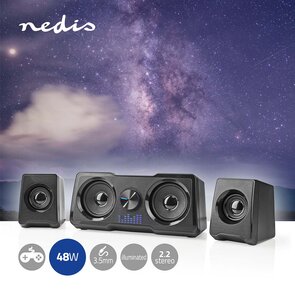 Gaming Speaker Speaker-kanalen: 2.2 | USB Gevoed | 3,5 mm Male | 48 W | LED | Volumebediening