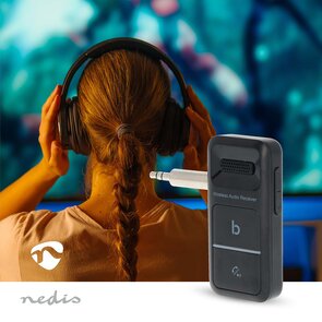 Compacte 3,5 mm AUX Bluetooth-ontvanger - Draadloze overdracht van telefoongesprekken of muziek via Bluetooth naar de autoradio of stereo-installatie thuis