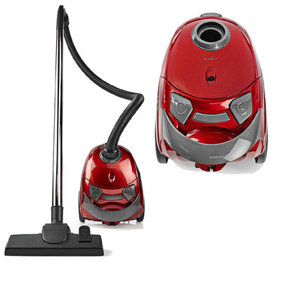 Compacte, krachtige stofzuiger - met zak - 700 W - 1,5 L Inhoud - metallic Rood
