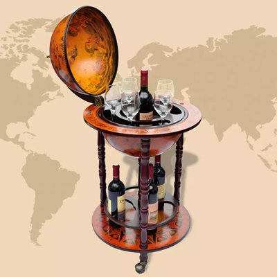 Bijzonder mooi afgewerkte Globebar hout