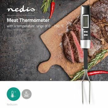 Vleesthermometer | Temperatuurinstelling | LCD-Scherm | 0 - 110 °C | Zilver / Zwart