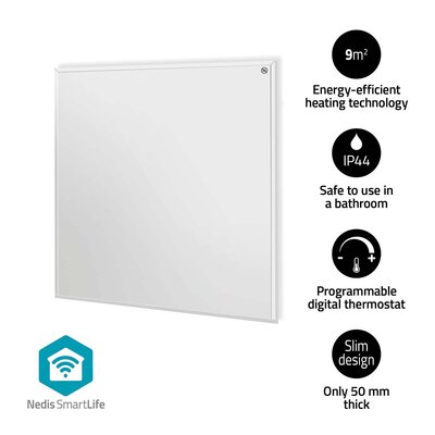SmartLife Infrarood verwarmingspaneel 350 W - 1 Warmte Stand - Instelbare thermostaat - Afstandsbediening - IP44