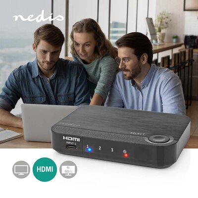 HDMI™-Converter 1x USB-C™ / 2x HDMI™ Input - 1x HDMI™ Output - 1-weg - 4K@60Hz - 18 Gbps - ABS