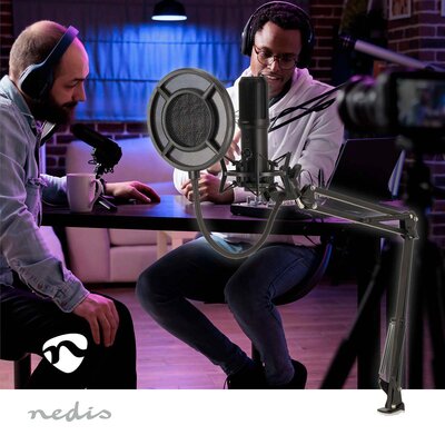 Professionele USB streaming boom stand microfoon met pop filter - Gebruikt voor: Desktop / Notebook | USB Type-A