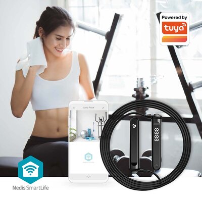 SmartLife Springtouw - Bluetooth® - Dual Hall sensor - LED-Scherm - 3.00 m - Snoerloze Ballen / Tasje